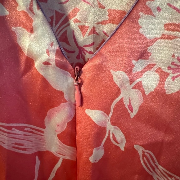 Oscar de la Renta Pink Floral Zip Front Long Nightgown Lounge Dress Kaftan 1X - Picture 7 of 15